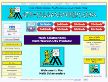 Tablet Screenshot of math-salamanders.com